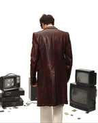 Carol Christan Poel long leather burgundy coat Fall 04/05