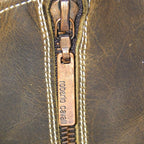 Roberto Cavalli olive brown leather santiag boots