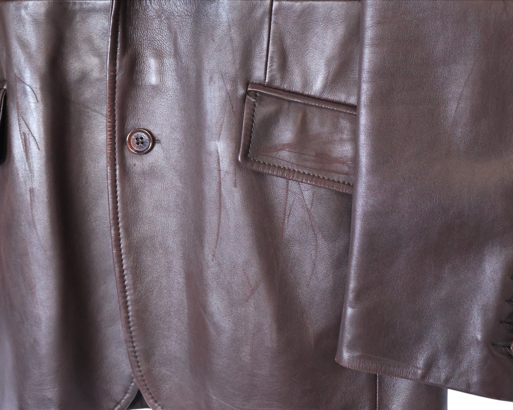 Dolce & Gabbana brown distressed  leather Blazer
