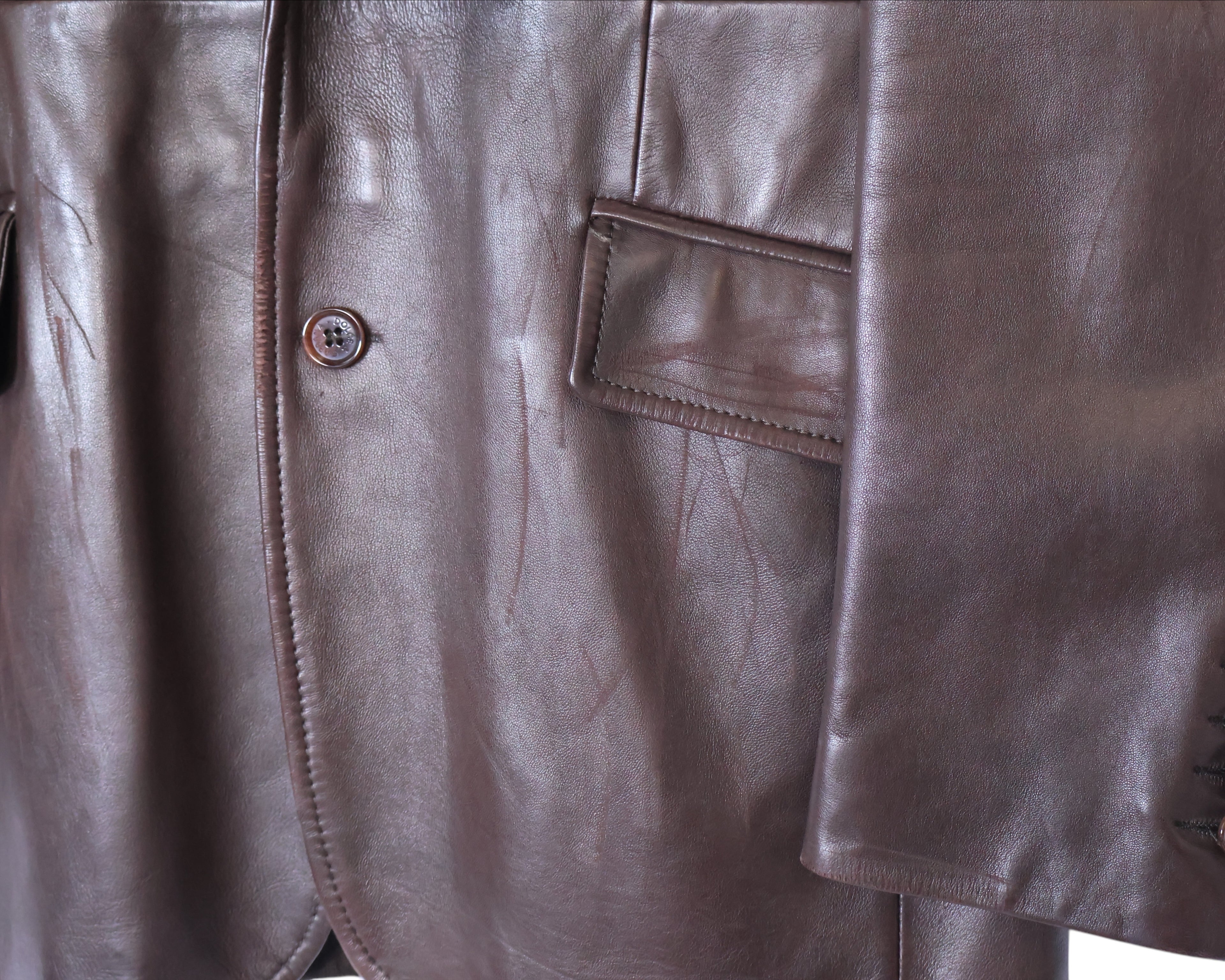 Dolce & Gabbana brown distressed  leather Blazer