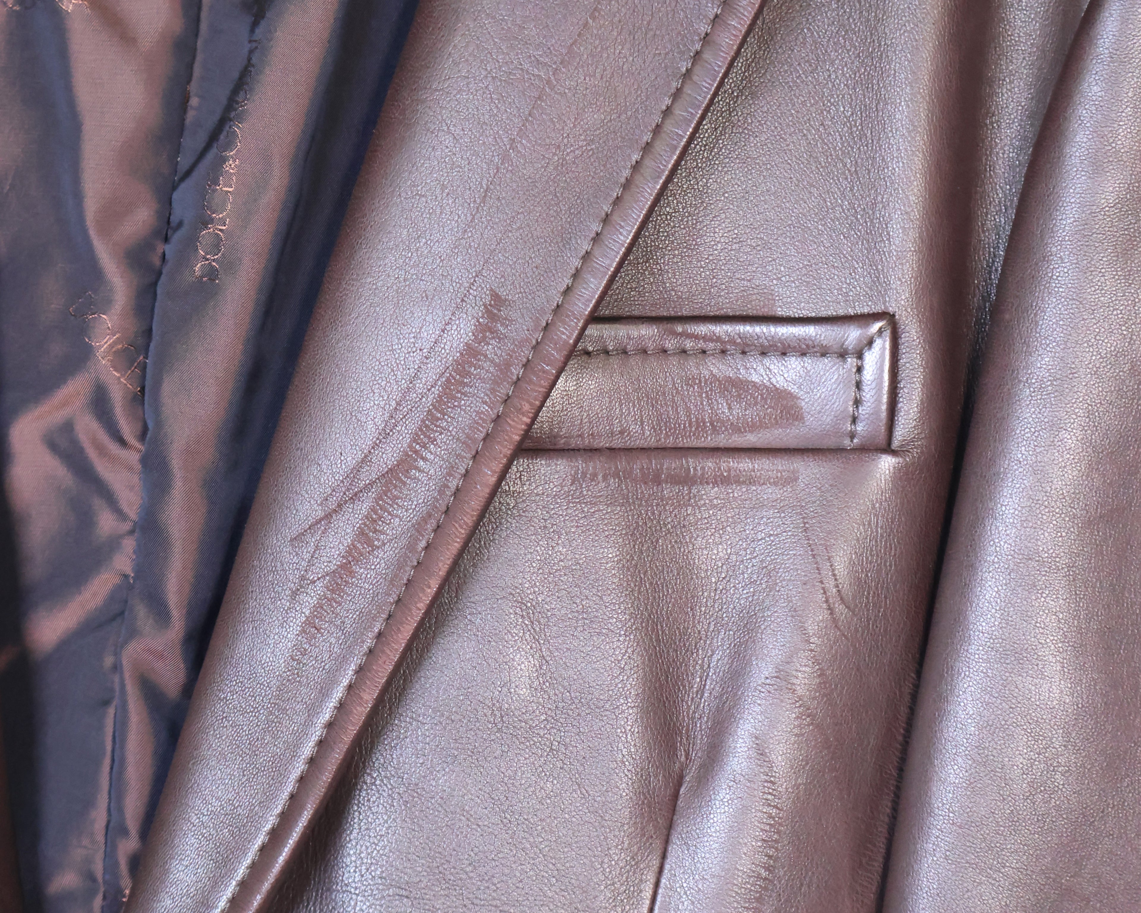 Dolce & Gabbana brown distressed  leather Blazer