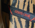 Roberto Cavalli olive brown leather santiag boots