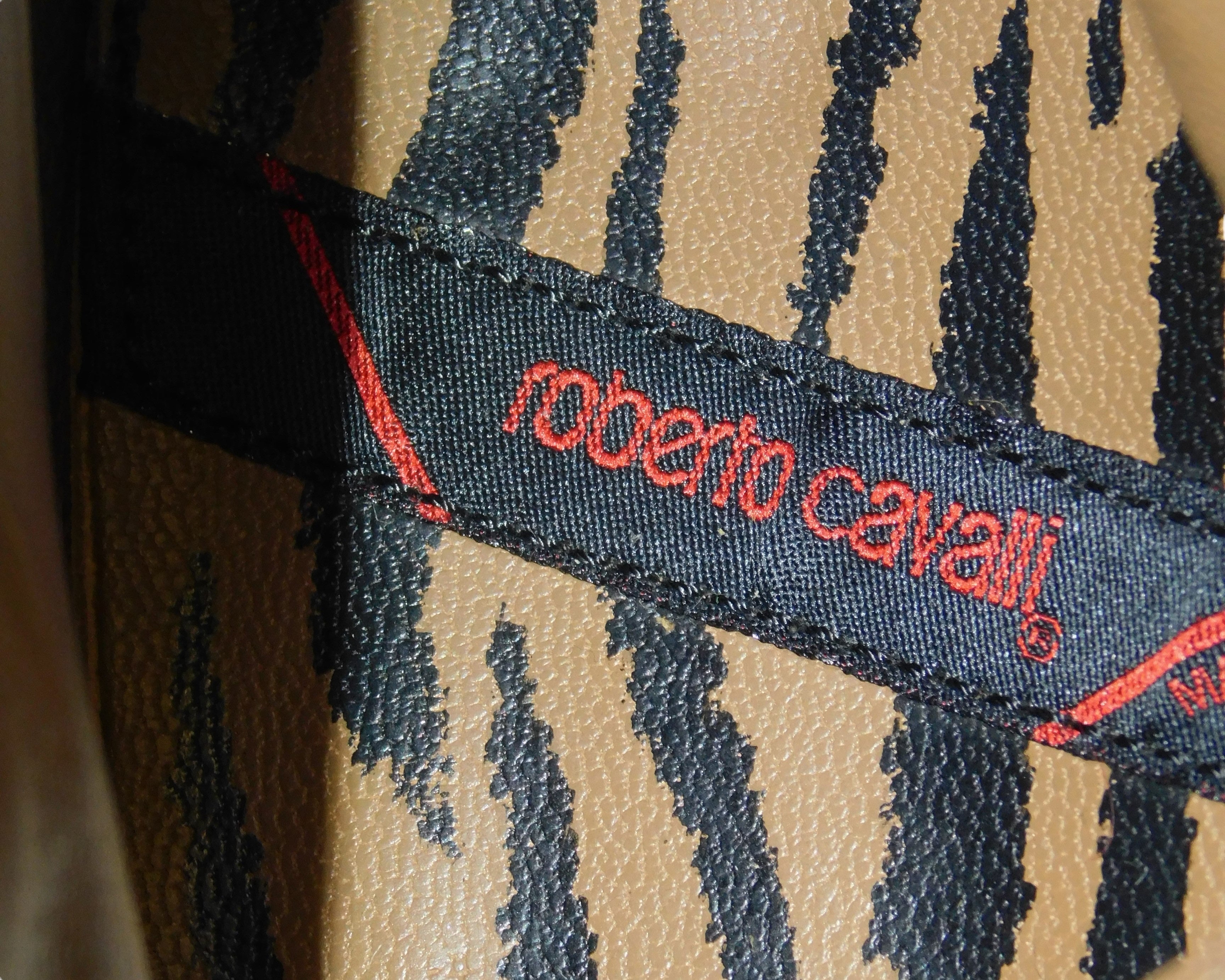 Roberto Cavalli olive brown leather santiag boots