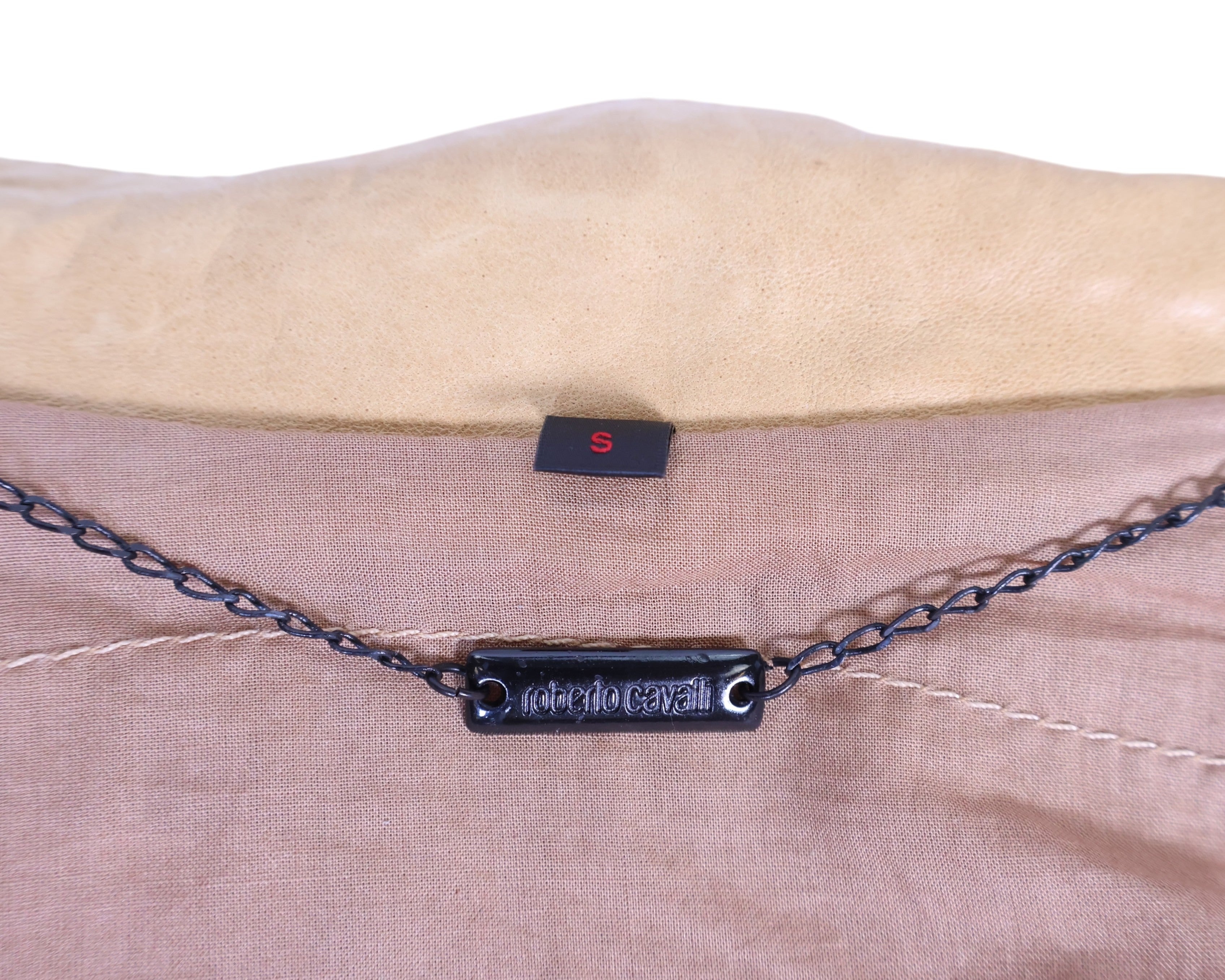 Roberto Cavalli beige leather jacket