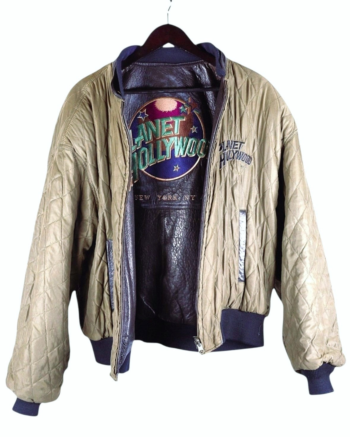 Planet Hollywood New York reversible leather jacket