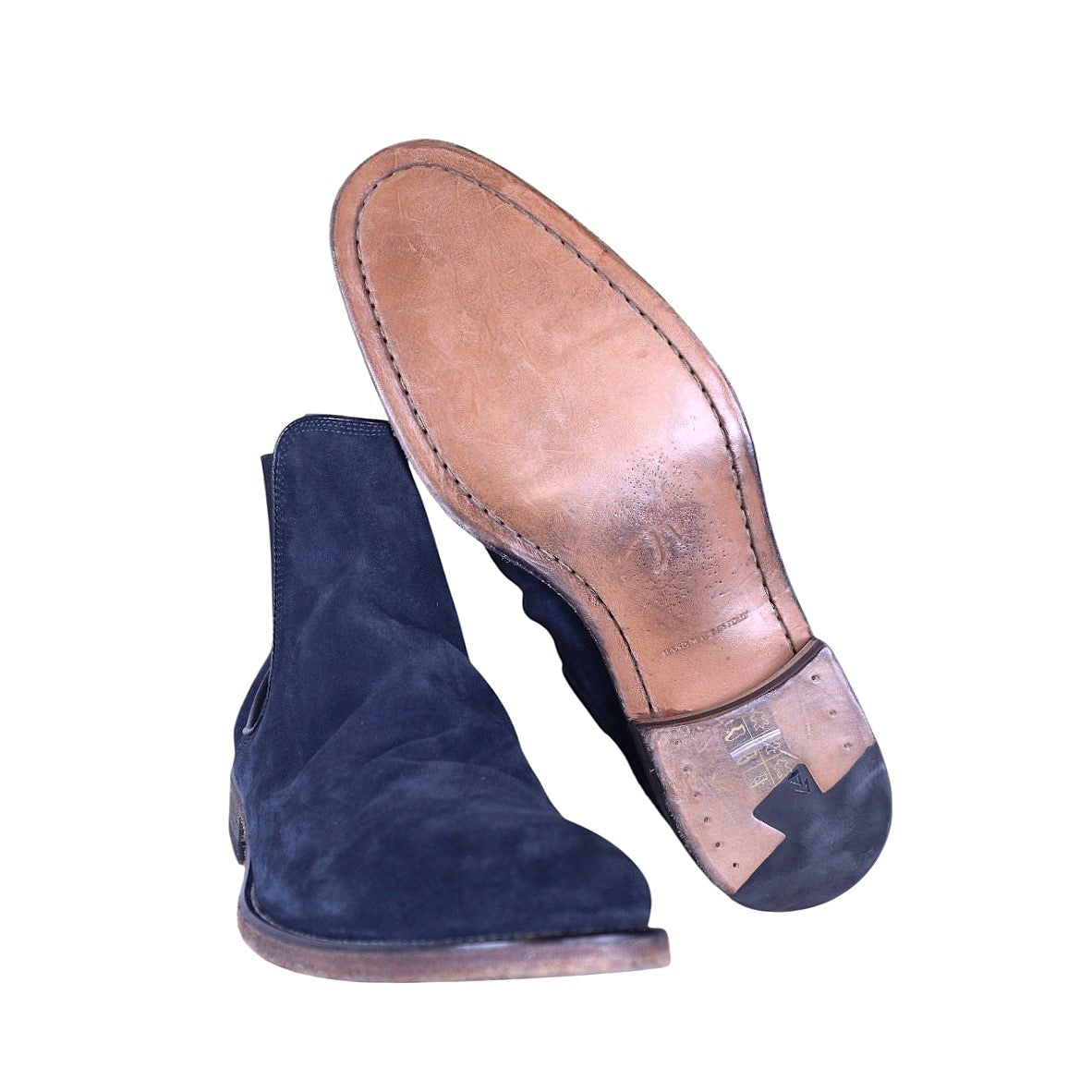 John Varvatos blue suede leather Chelsea boots