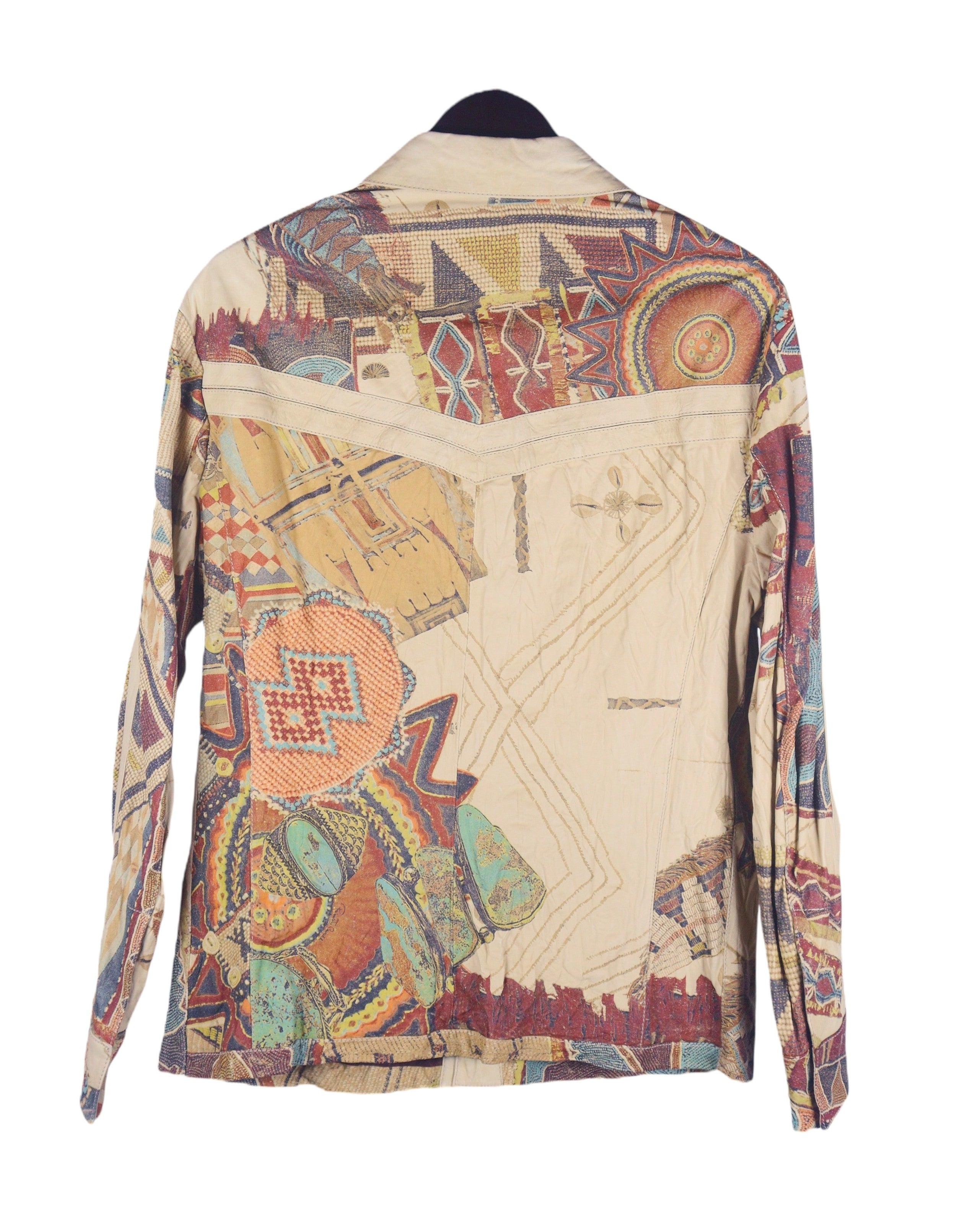 Roberto Cavalli colorful pattern leather jacket