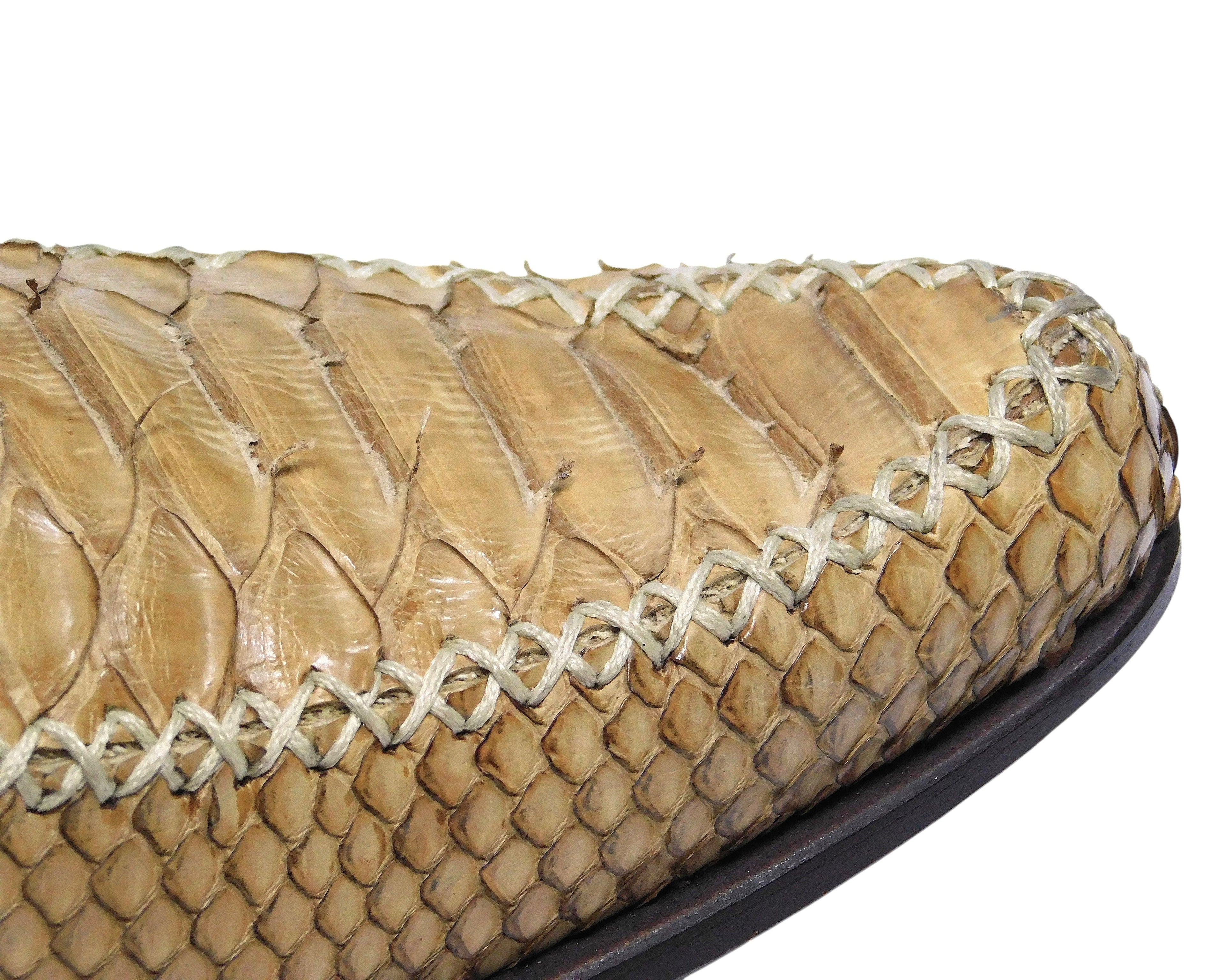 Roberto Cavalli beige python leather loafers