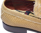 Roberto Cavalli beige python leather loafers