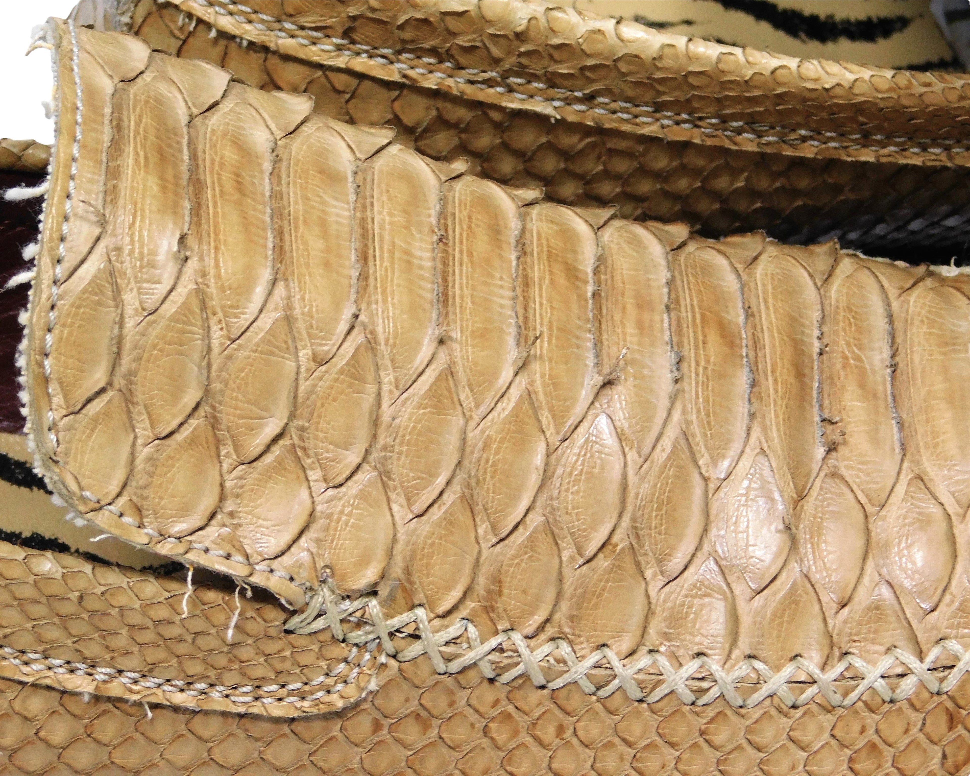 Roberto Cavalli beige python leather loafers