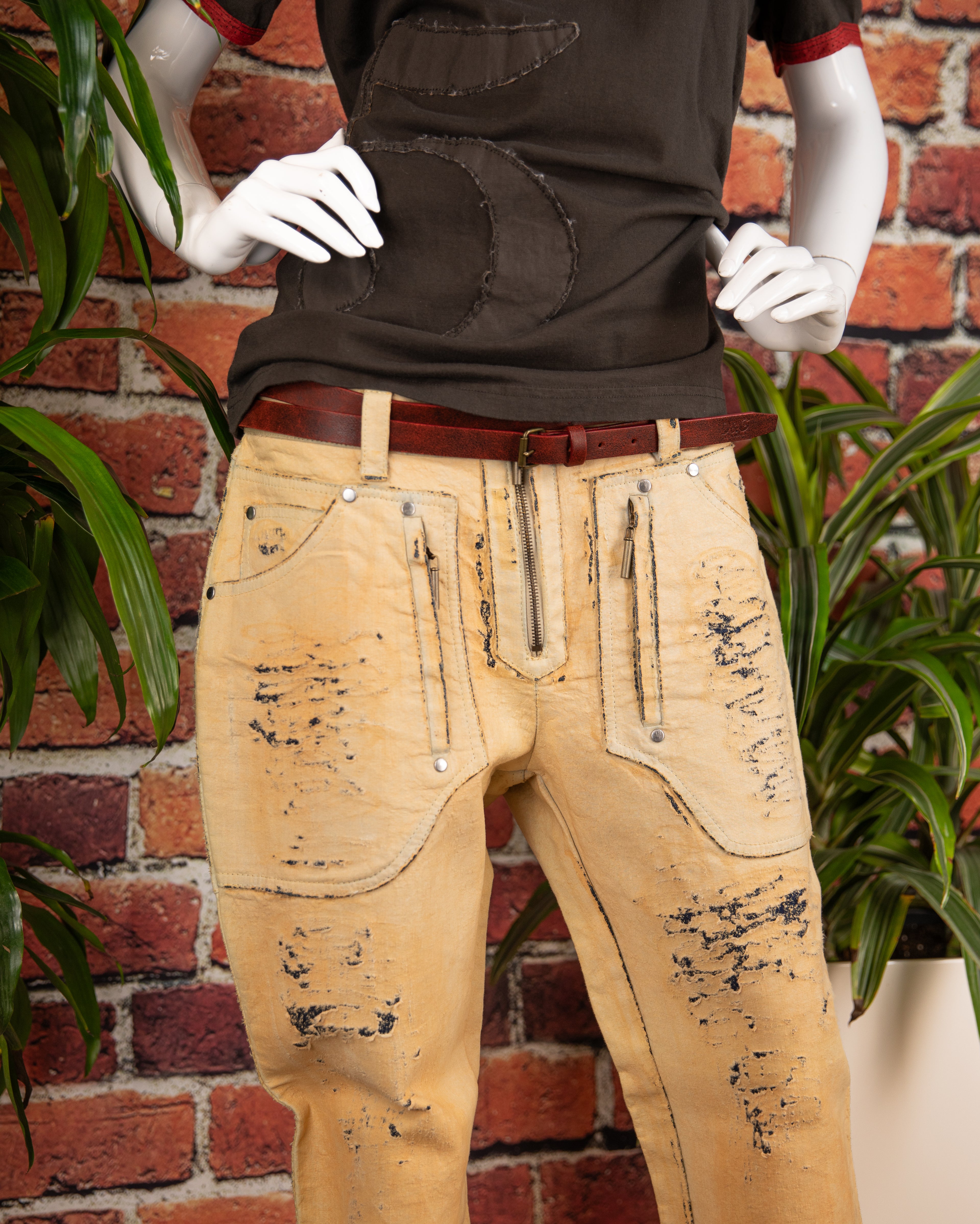 Just Cavalli beige scratches pants