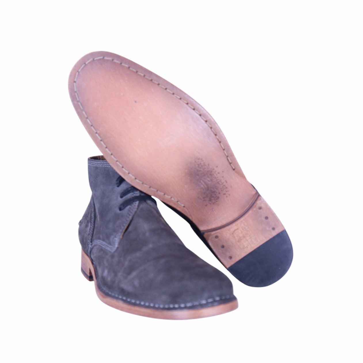 John Varvatos gray suede leather chukka boots