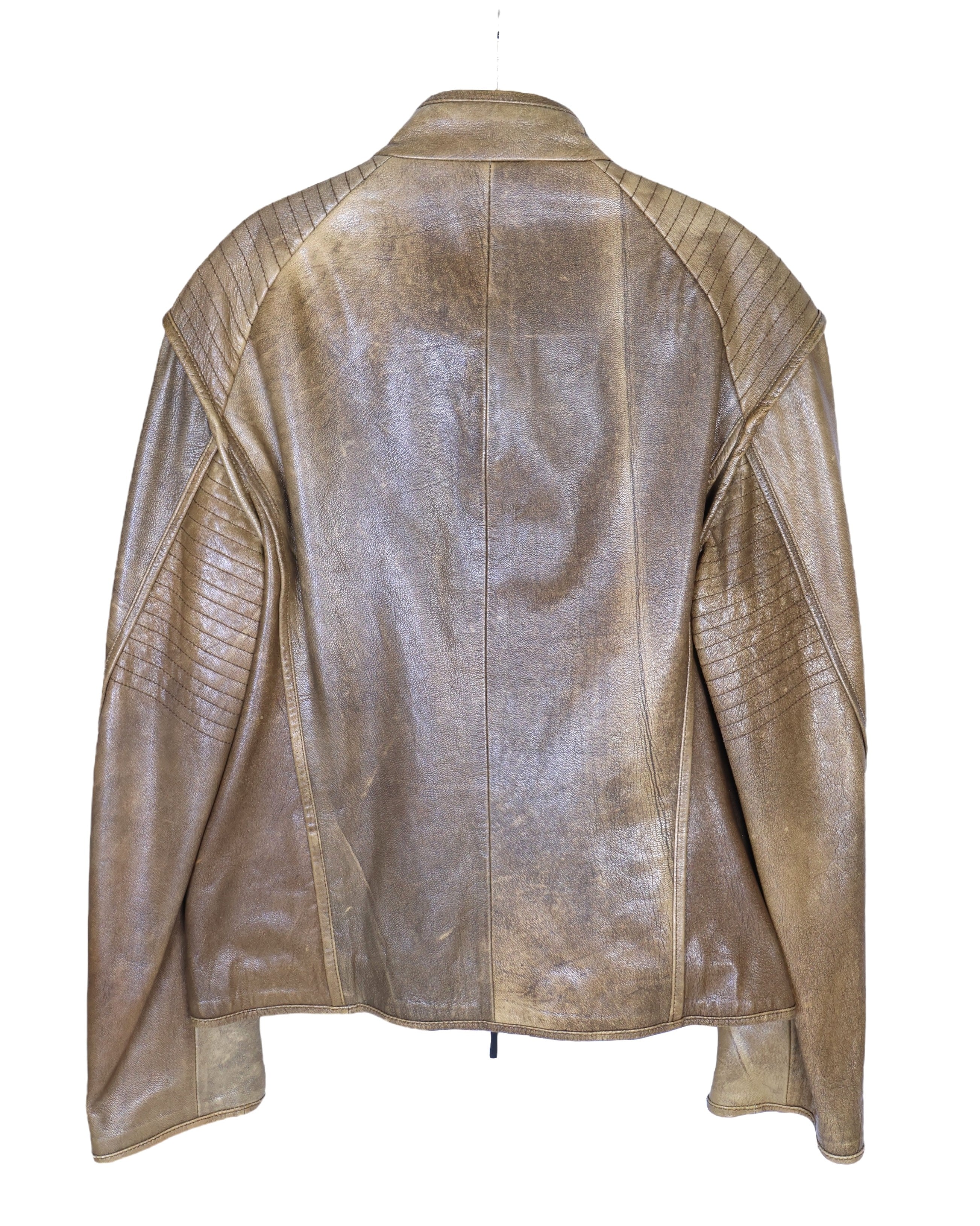 Roberto Cavalli leather jacket with silk lining Safari collection