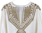 Roberto Cavalli linen blouse with metallic embroidery