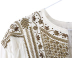 Roberto Cavalli linen blouse with metallic embroidery