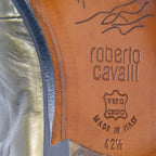 Roberto Cavalli olive-brown leather shoes
