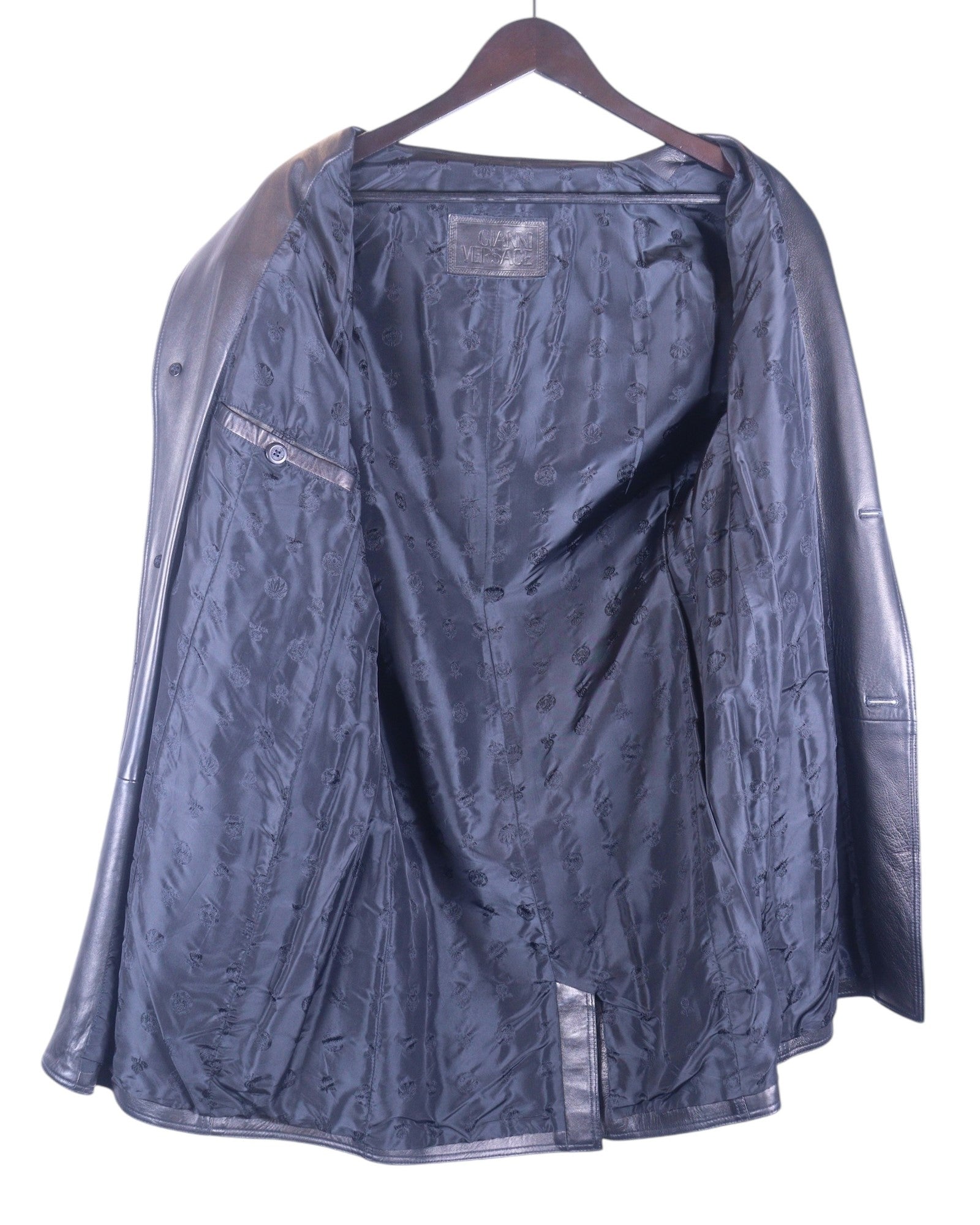 Versace black leather jacket