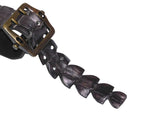 Artisanal real crocodile leather belt