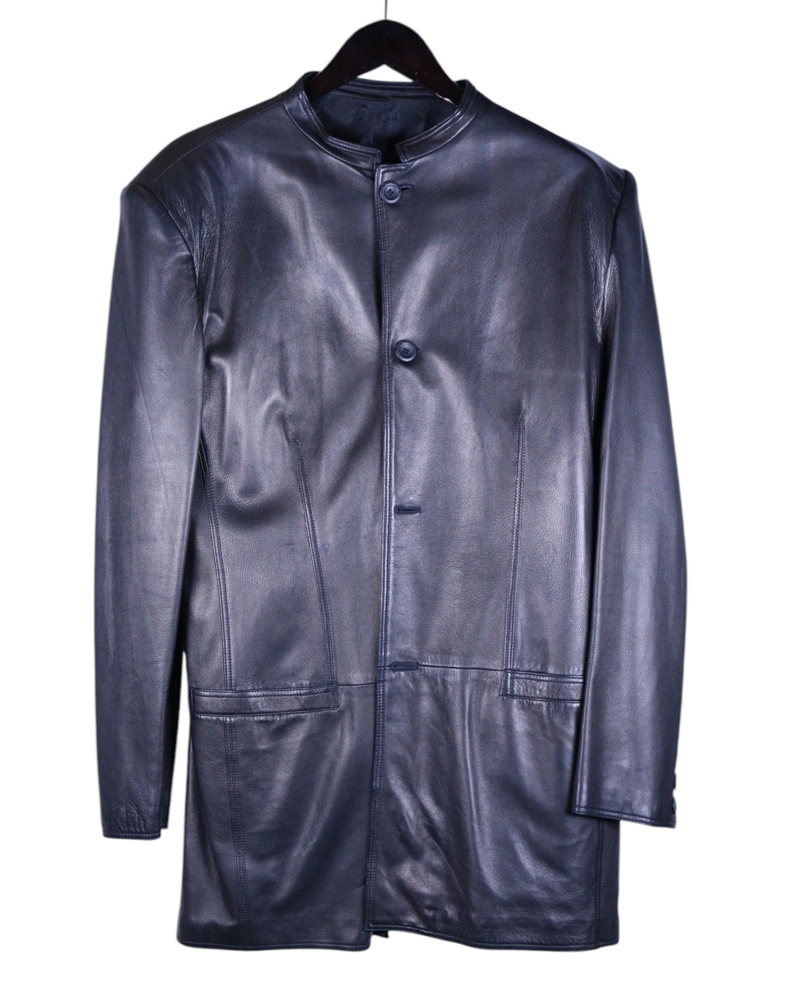 Versace black leather jacket