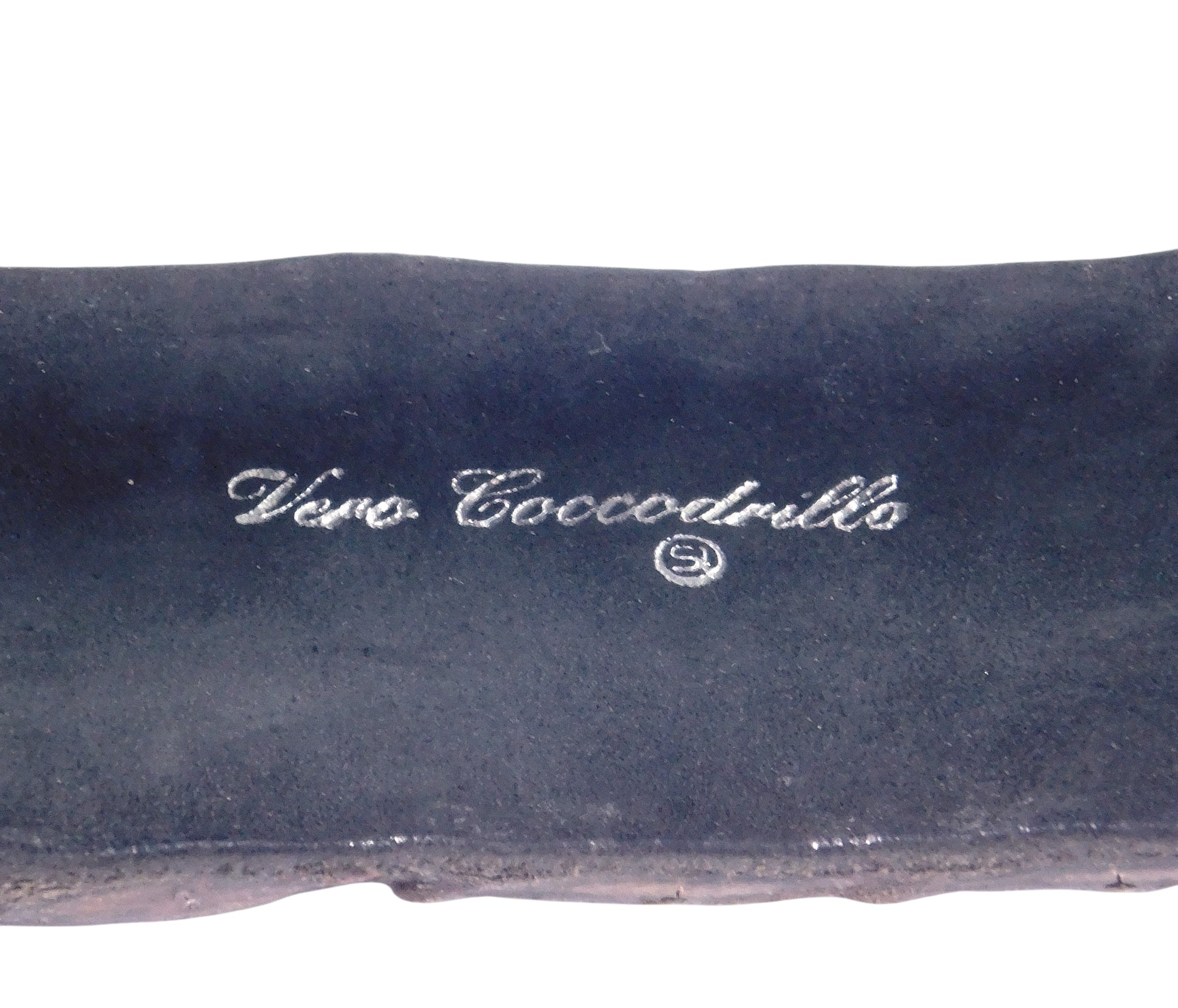Artisanal real crocodile leather belt