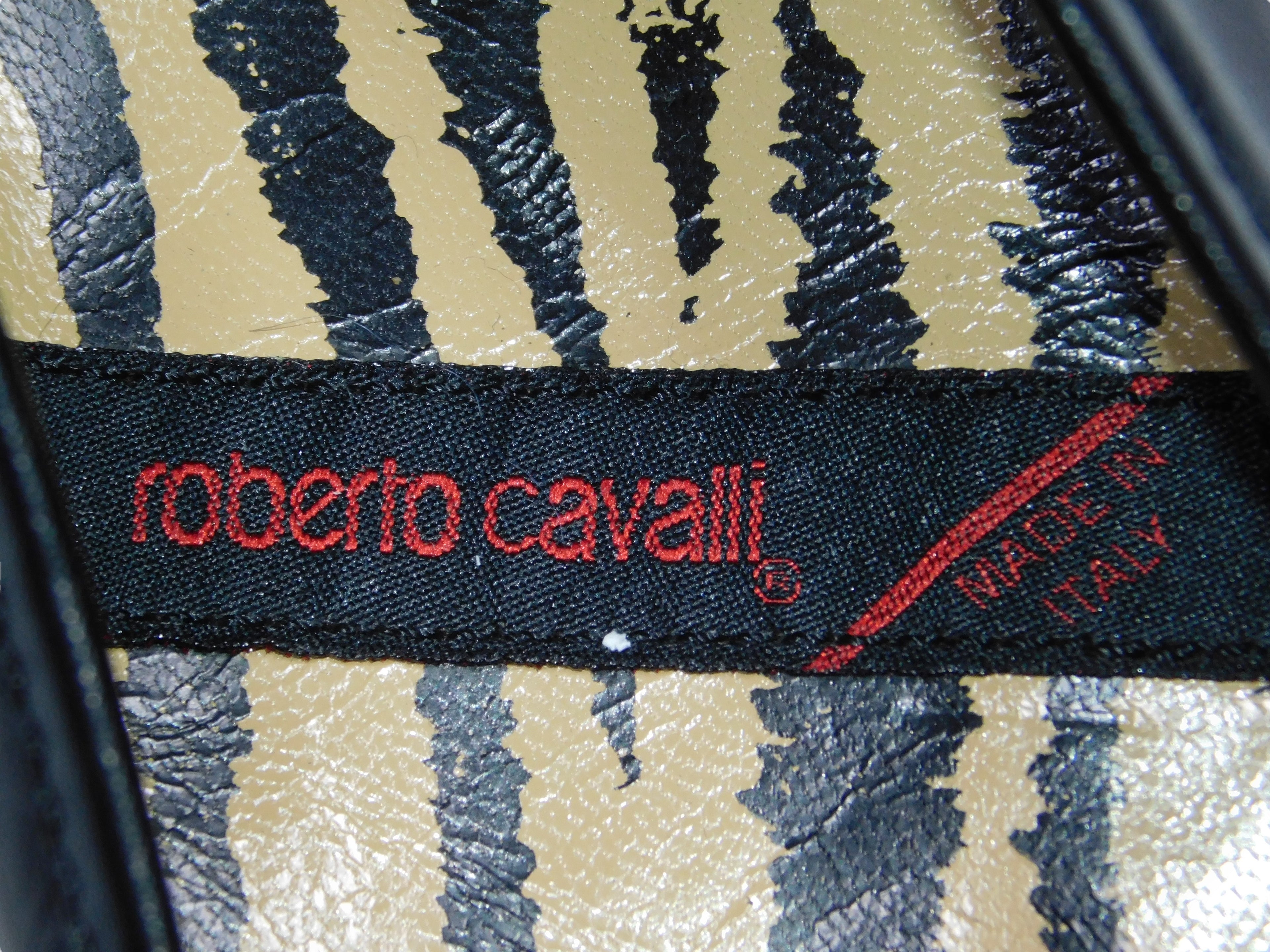 Roberto Cavalli black leather loafers