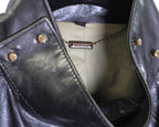 Roberto Cavalli long black leather jacket