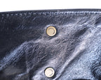 Roberto Cavalli long black leather jacket