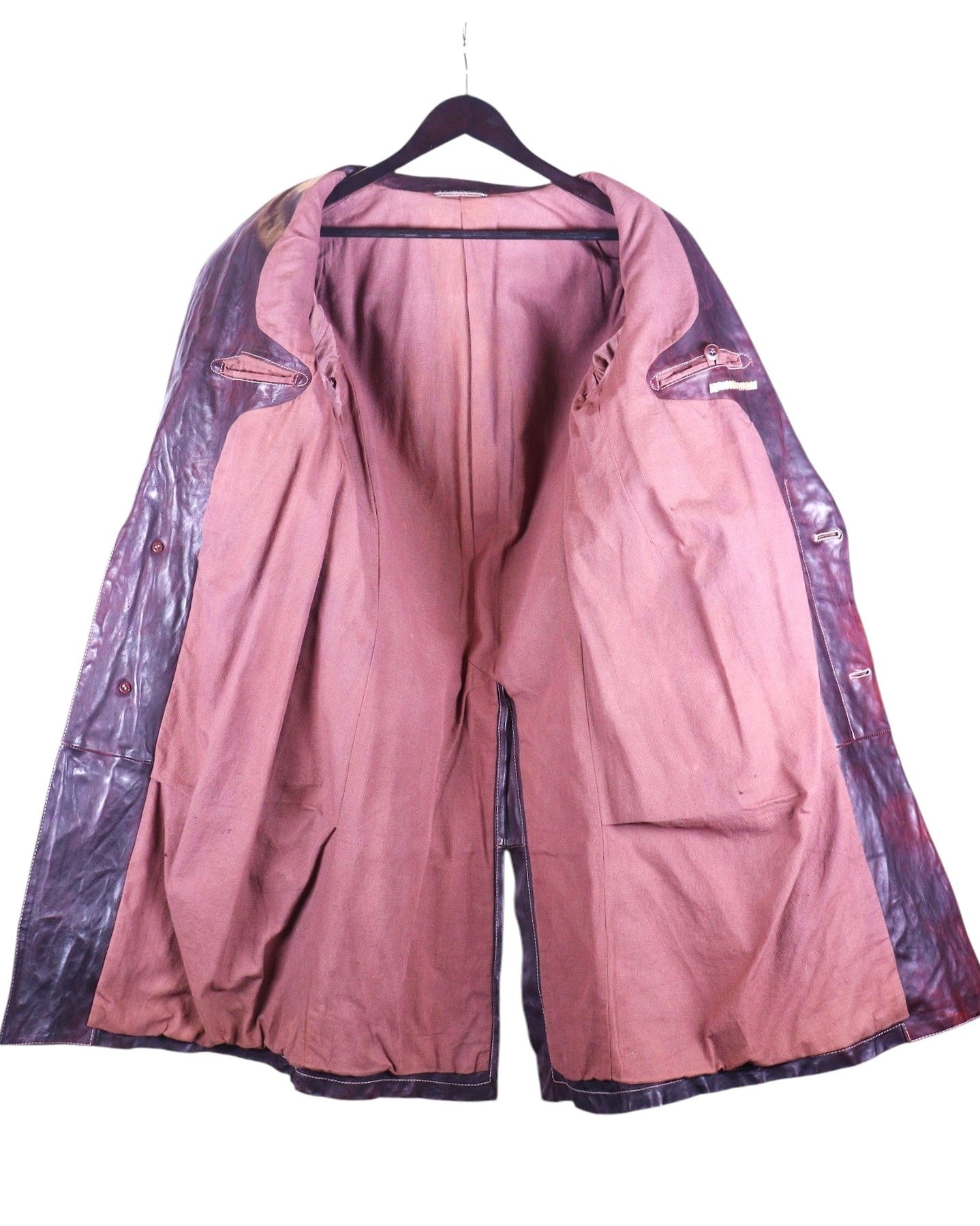 Carol Christan Poel long leather burgundy coat Fall 04/05