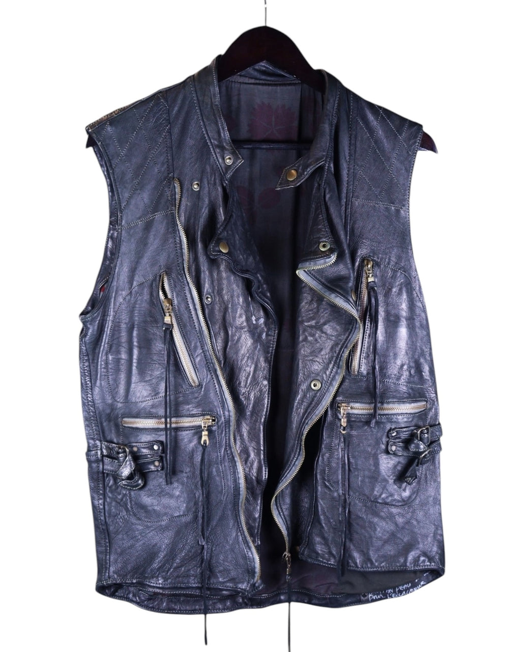 Christian Peau black leather vest