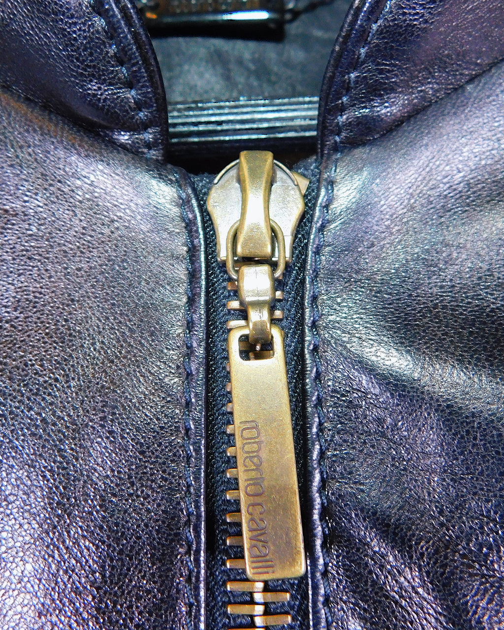 Roberto Cavalli black leather jacket