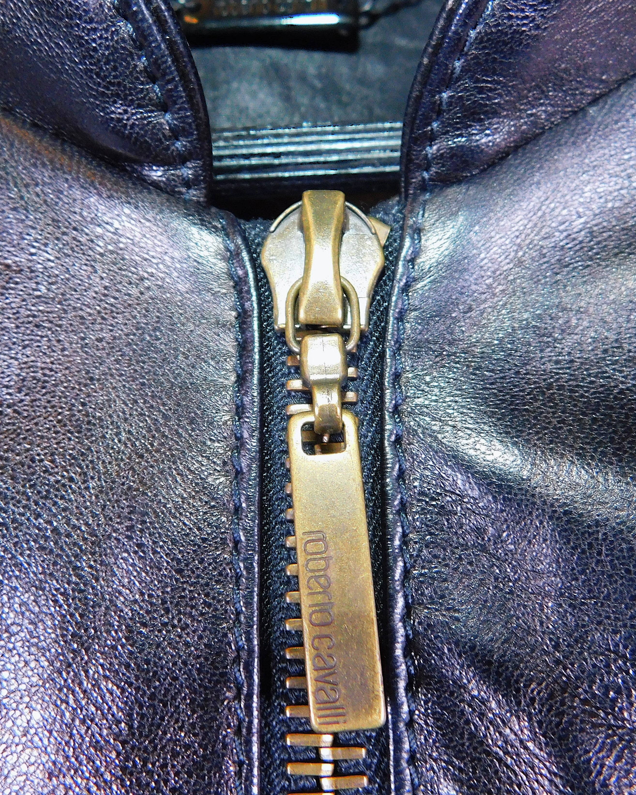 Roberto Cavalli black leather jacket