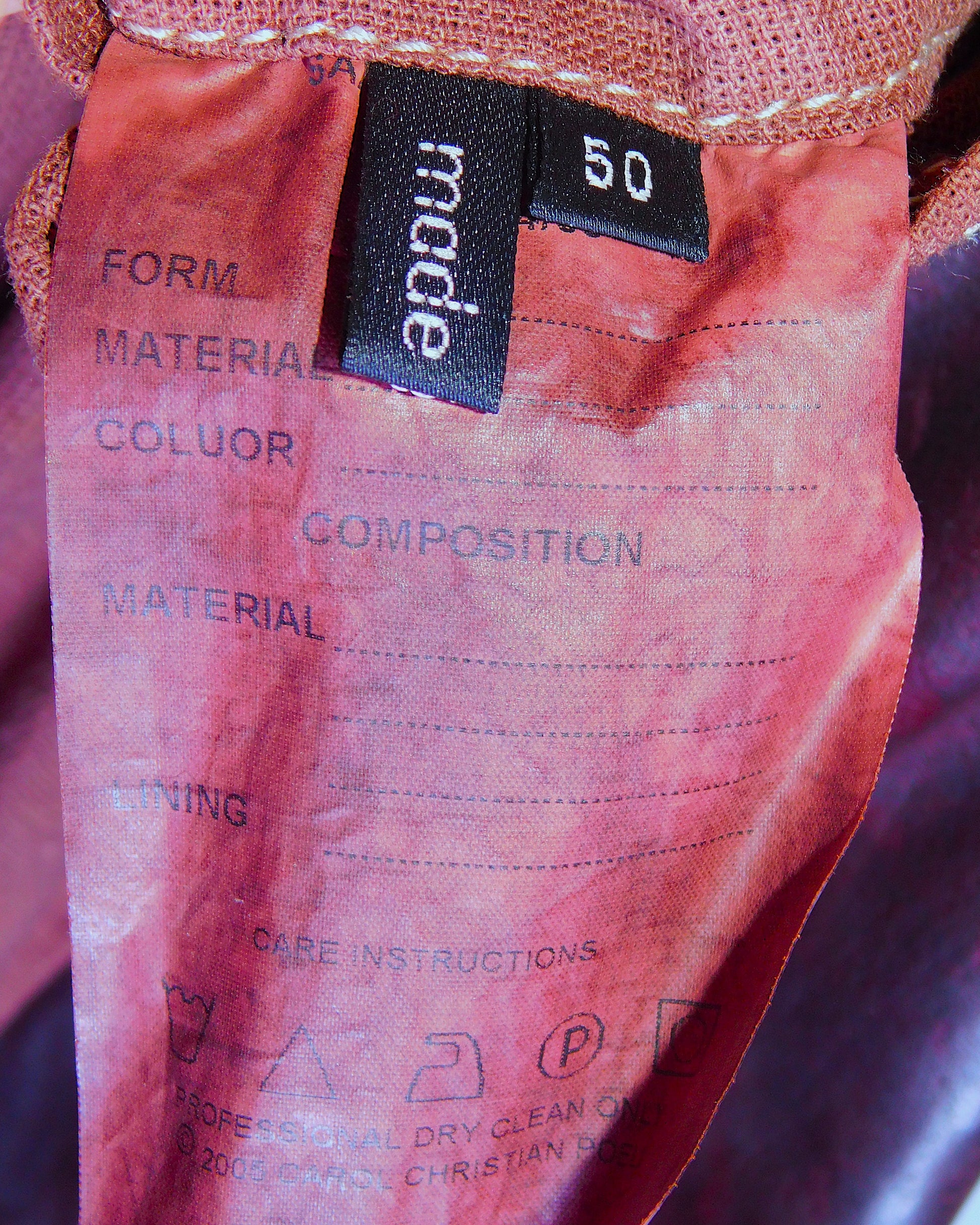 Carol Christan Poel long leather burgundy coat Fall 04/05