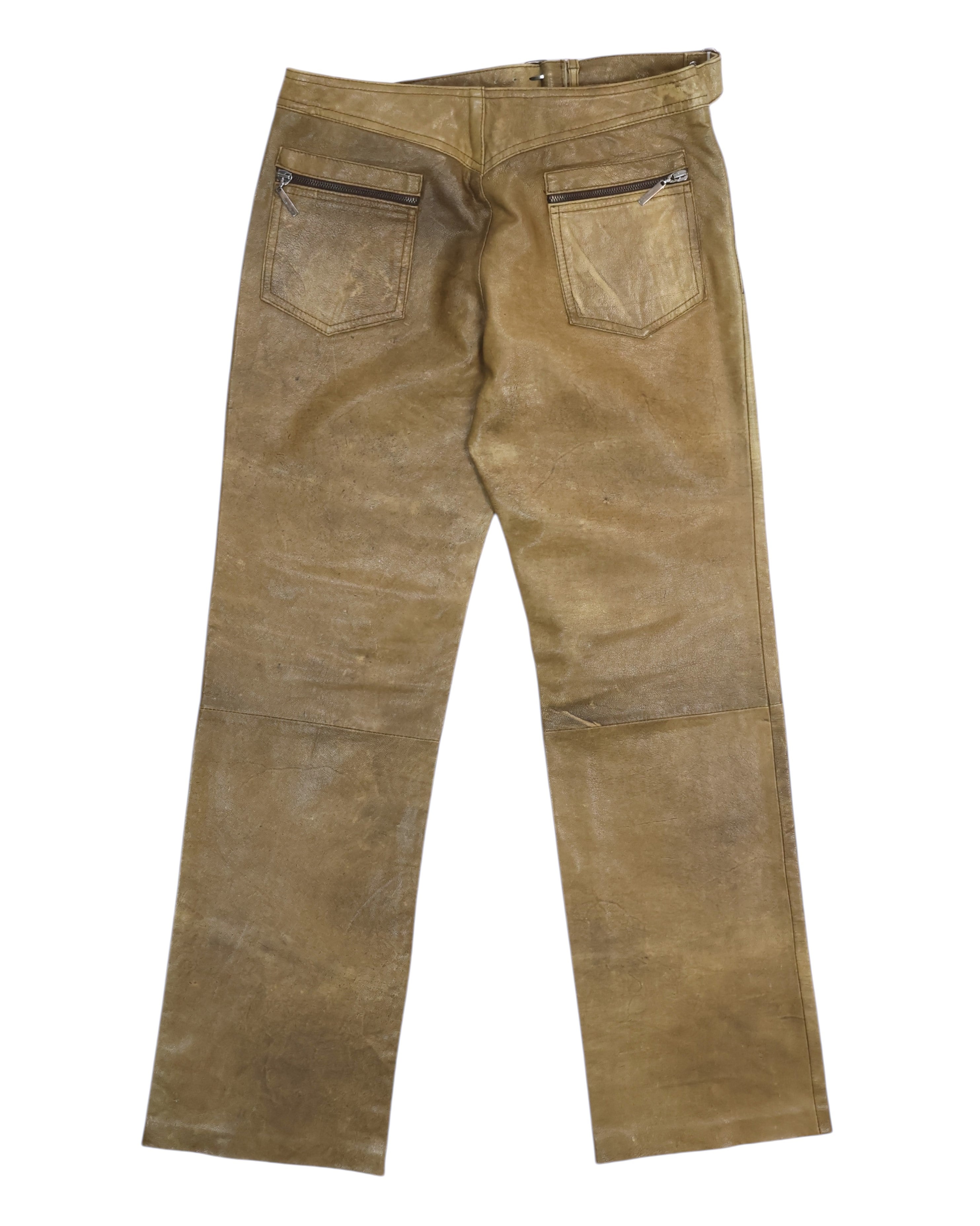 Roberto Cavalli leather pants with belt