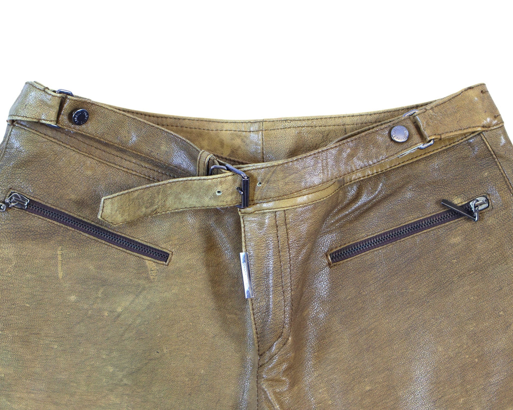 Roberto Cavalli leather pants with belt