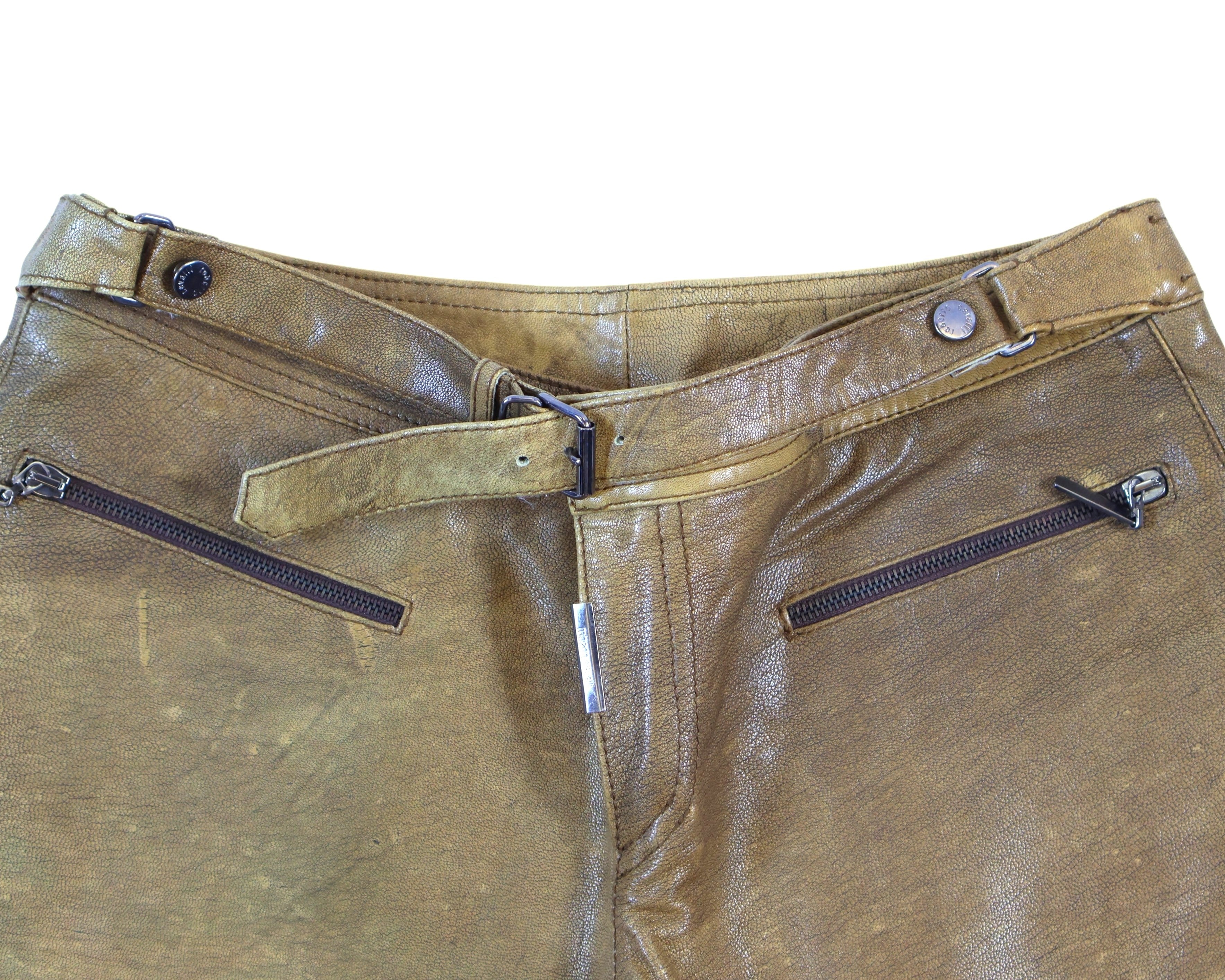 Roberto Cavalli leather pants with belt