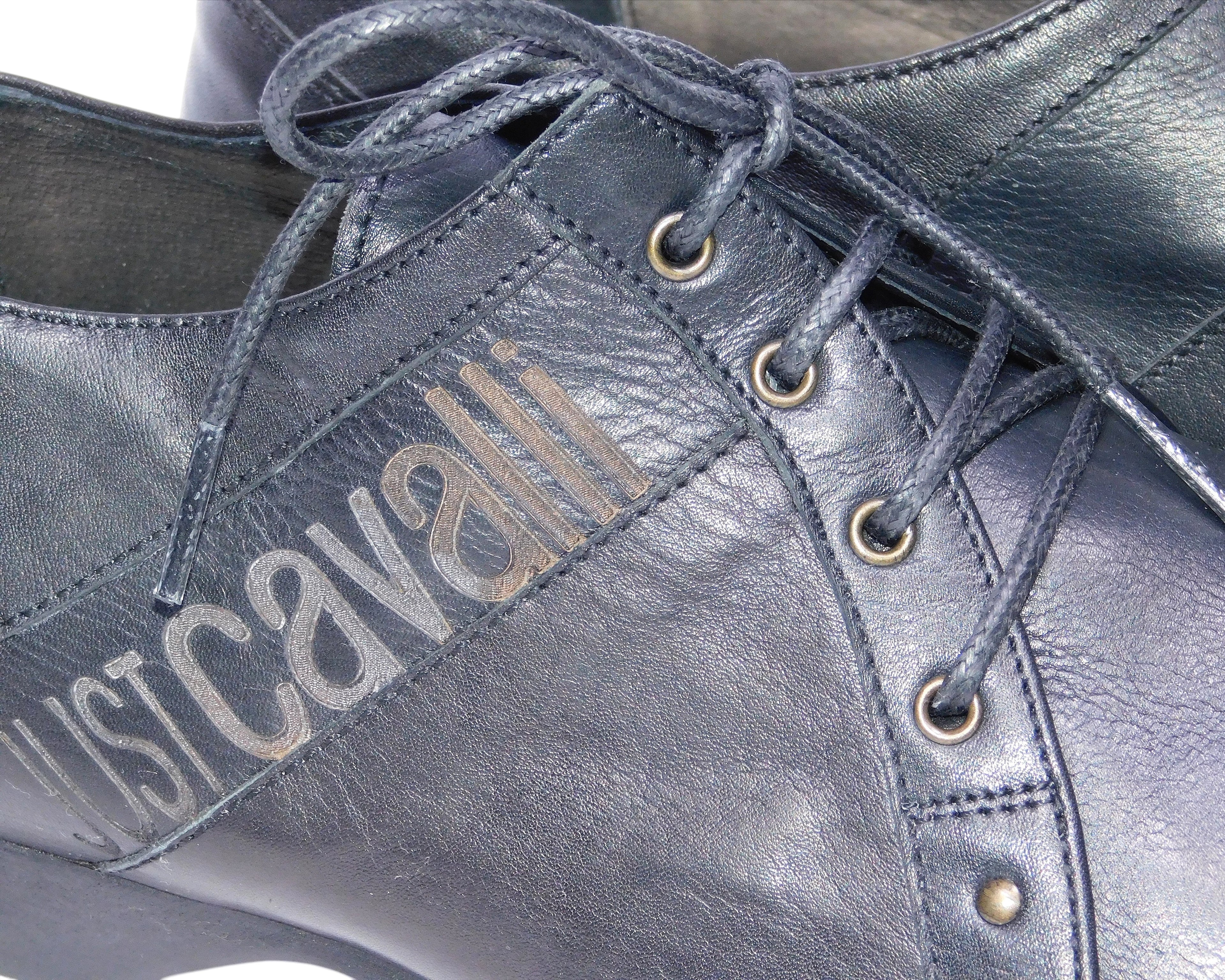 Just Cavalli black leather oxford shoes