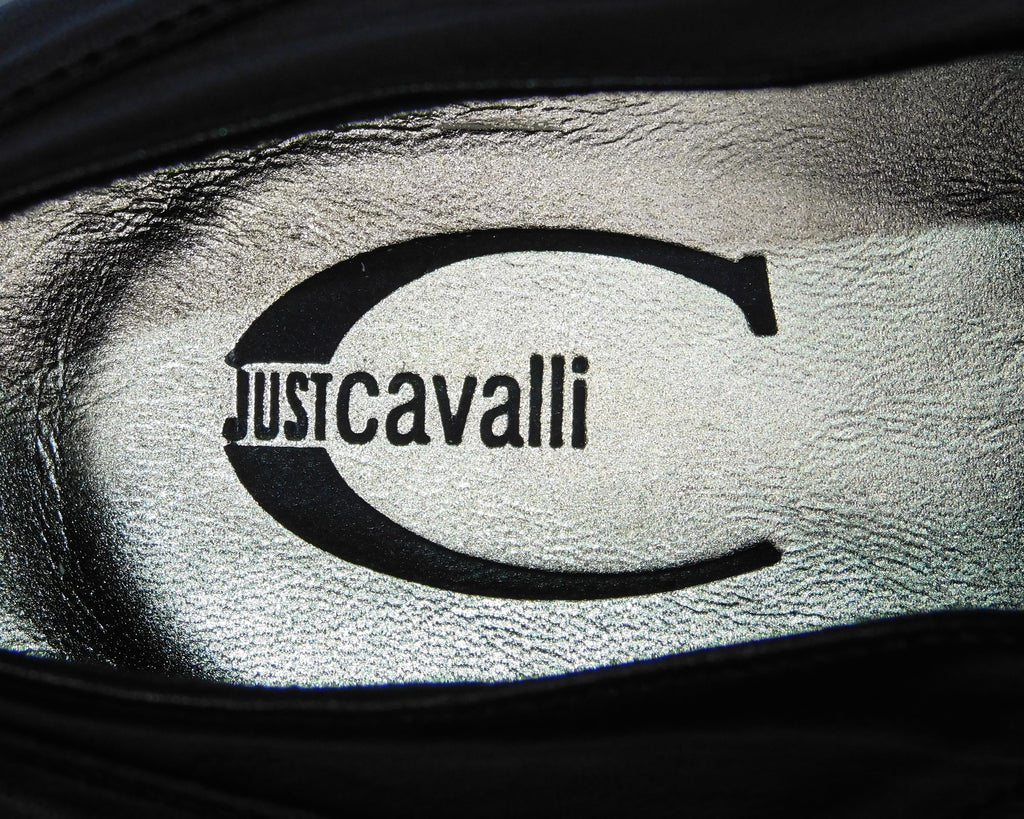 Just Cavalli black leather oxford shoes