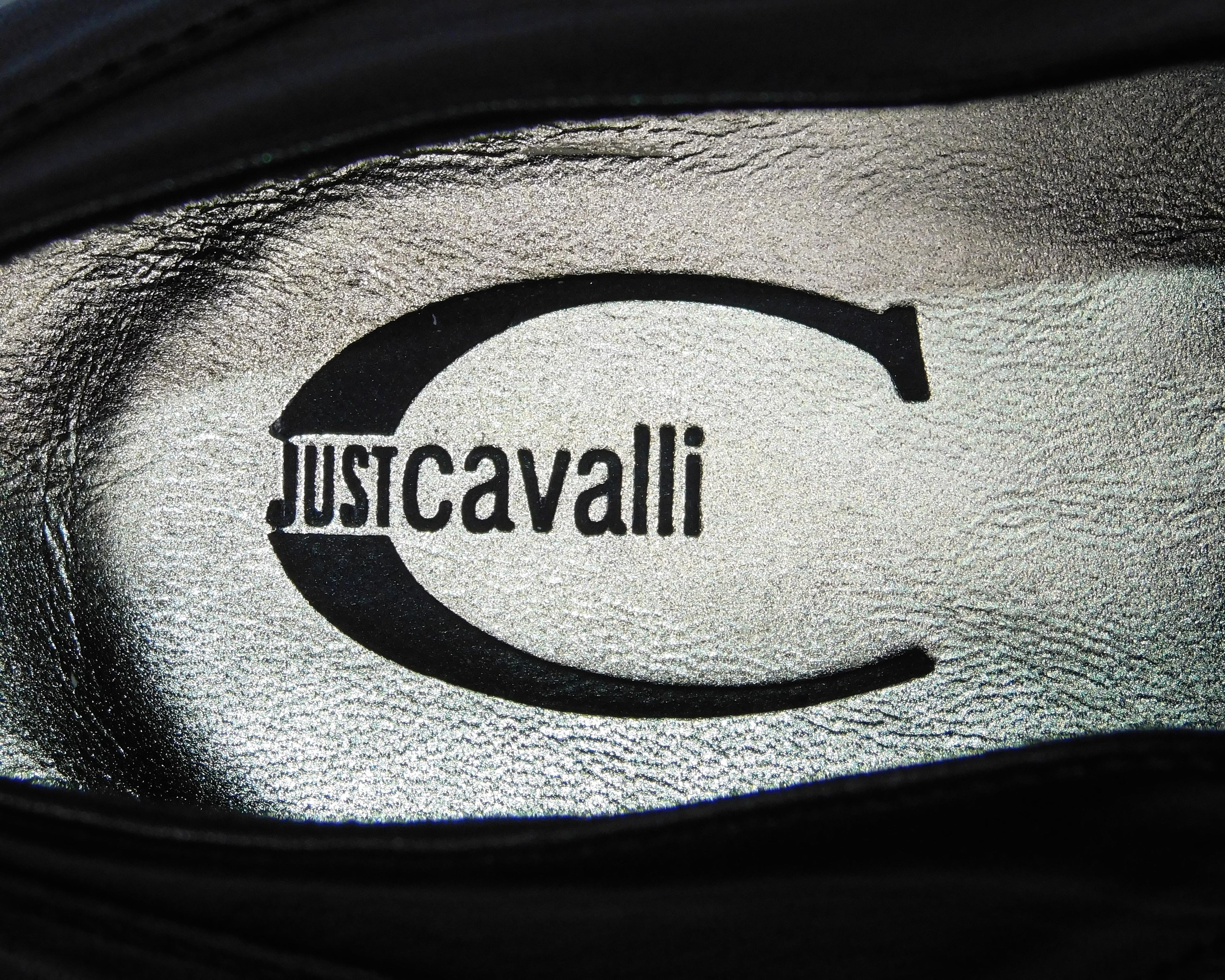 Just Cavalli black leather oxford shoes