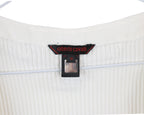 Roberto Cavalli White Top with Metallic Embroidered Neckline