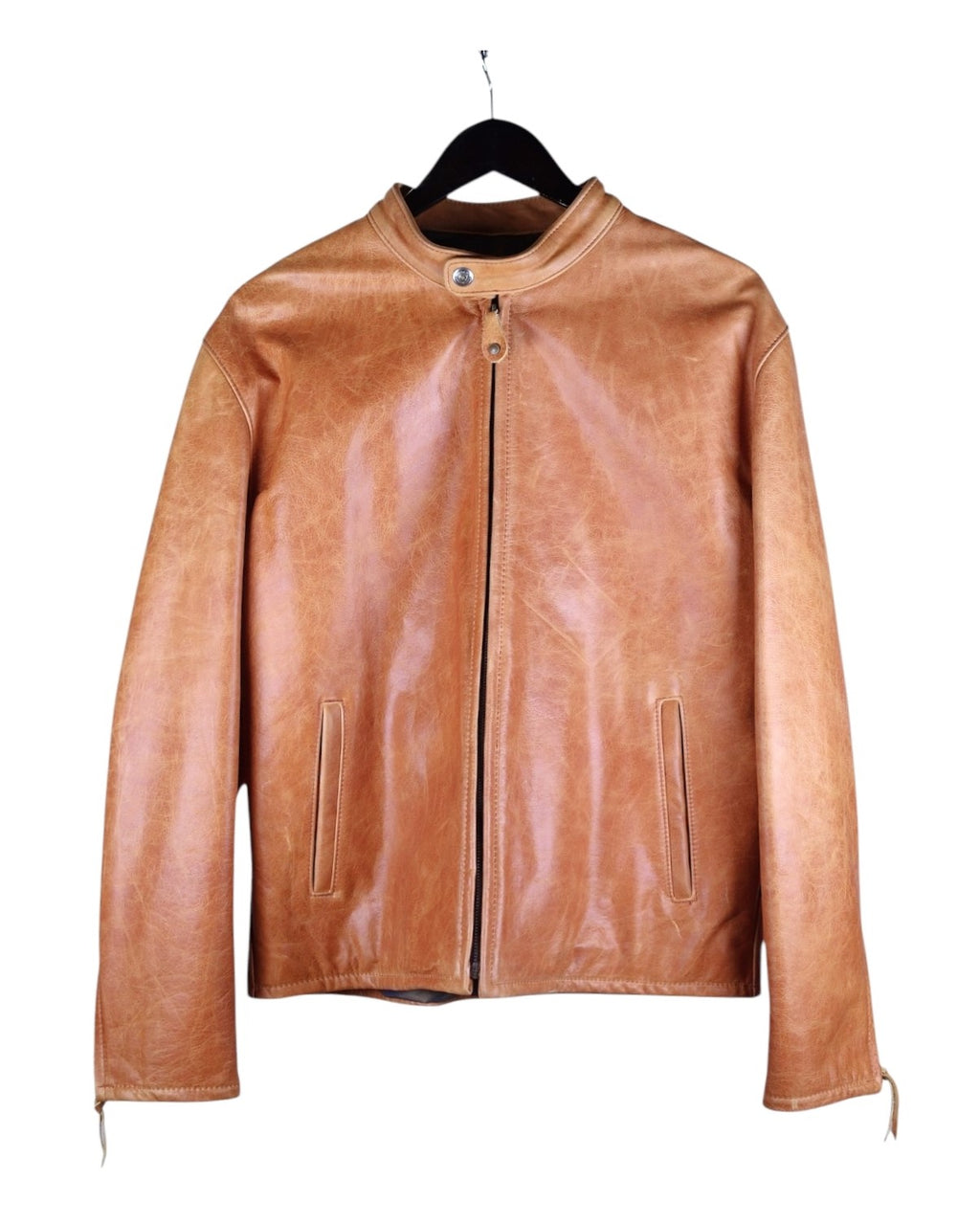 Schott tan-beige leather jacket