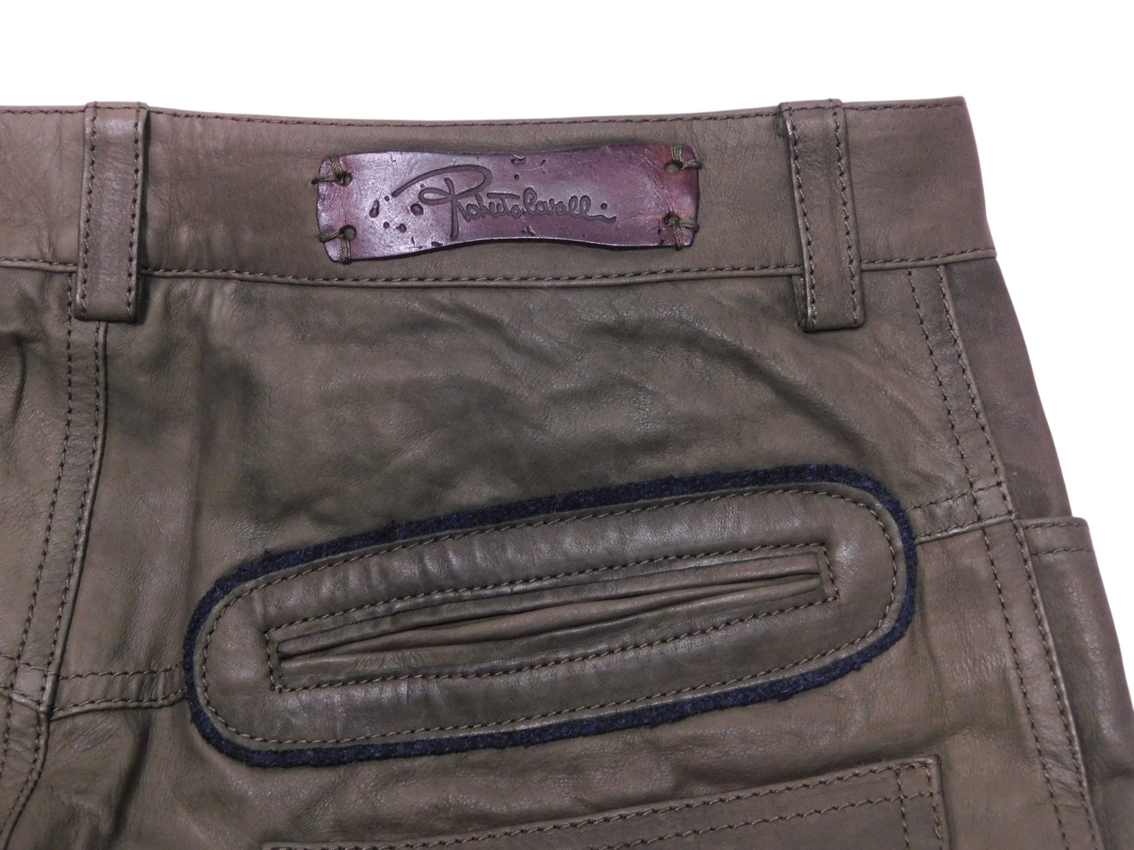 Roberto Cavalli brown leather pants
