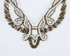Roberto Cavalli White Top with Metallic Embroidered Neckline
