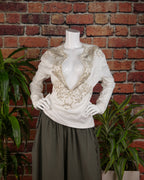 Roberto Cavalli Embroidered Deep V-Neck Top
