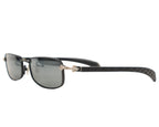 Chrome Hearts luxury sunglasses / shades / eyewear—rectangular oval silhouette with smoke-grey lenses; black genuine wood frame with visible grain; signature sterling-silver fleur-de-lis hinge hardware and rivets; adjustable nose pads and sculpted temples; handcrafted premium materials. Brand context: Chrome Hearts is an American luxury house from Los Angeles (founded 1988) known for artisanal, gothic rock detailing in silver and many Japan-made frames—collectible, rare limited piece perfect for casual or t