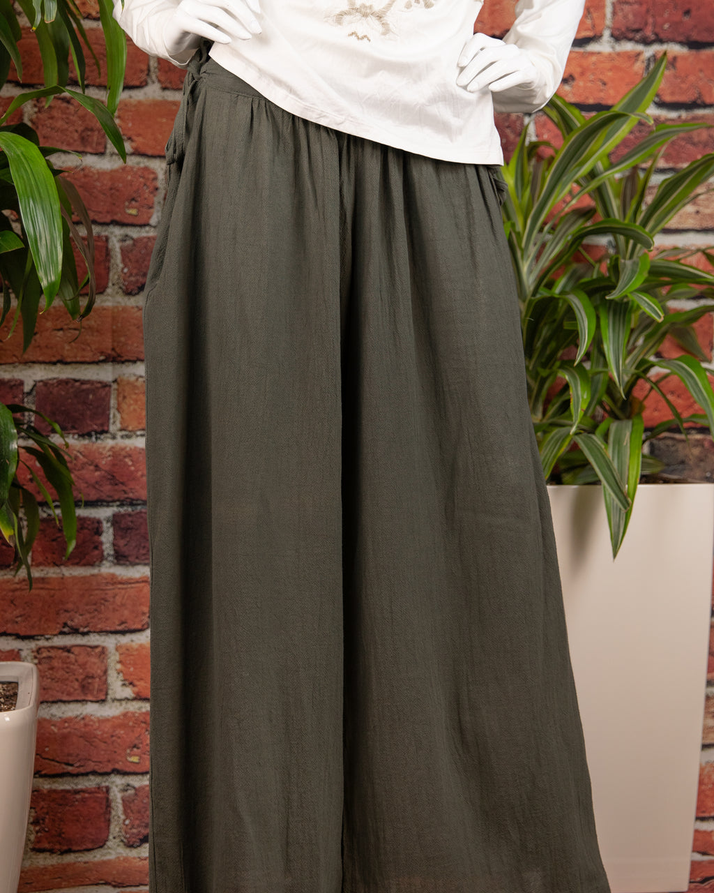 Caravana sage green bohemian pants