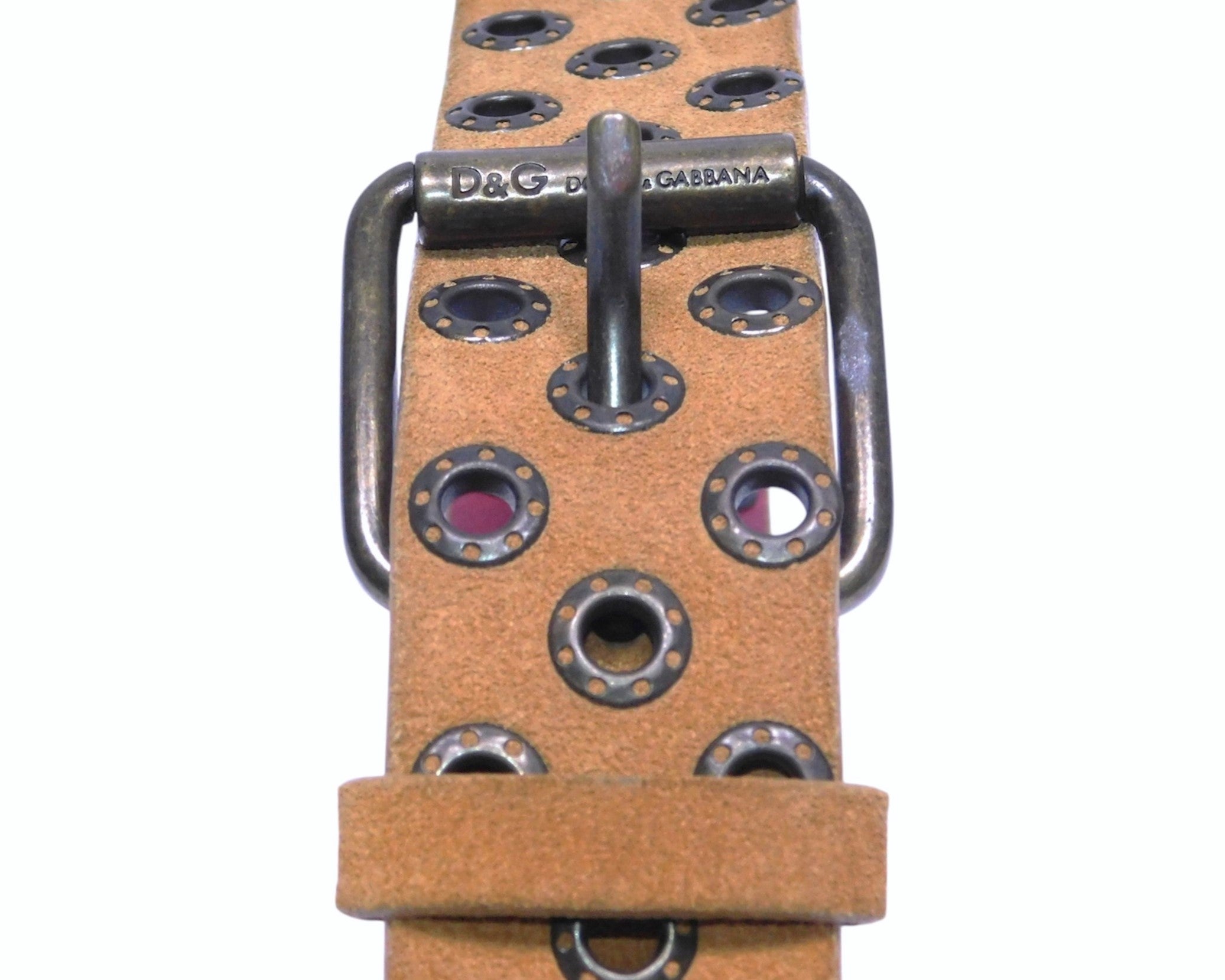 Dolce & Gabbana tan suede leather belt