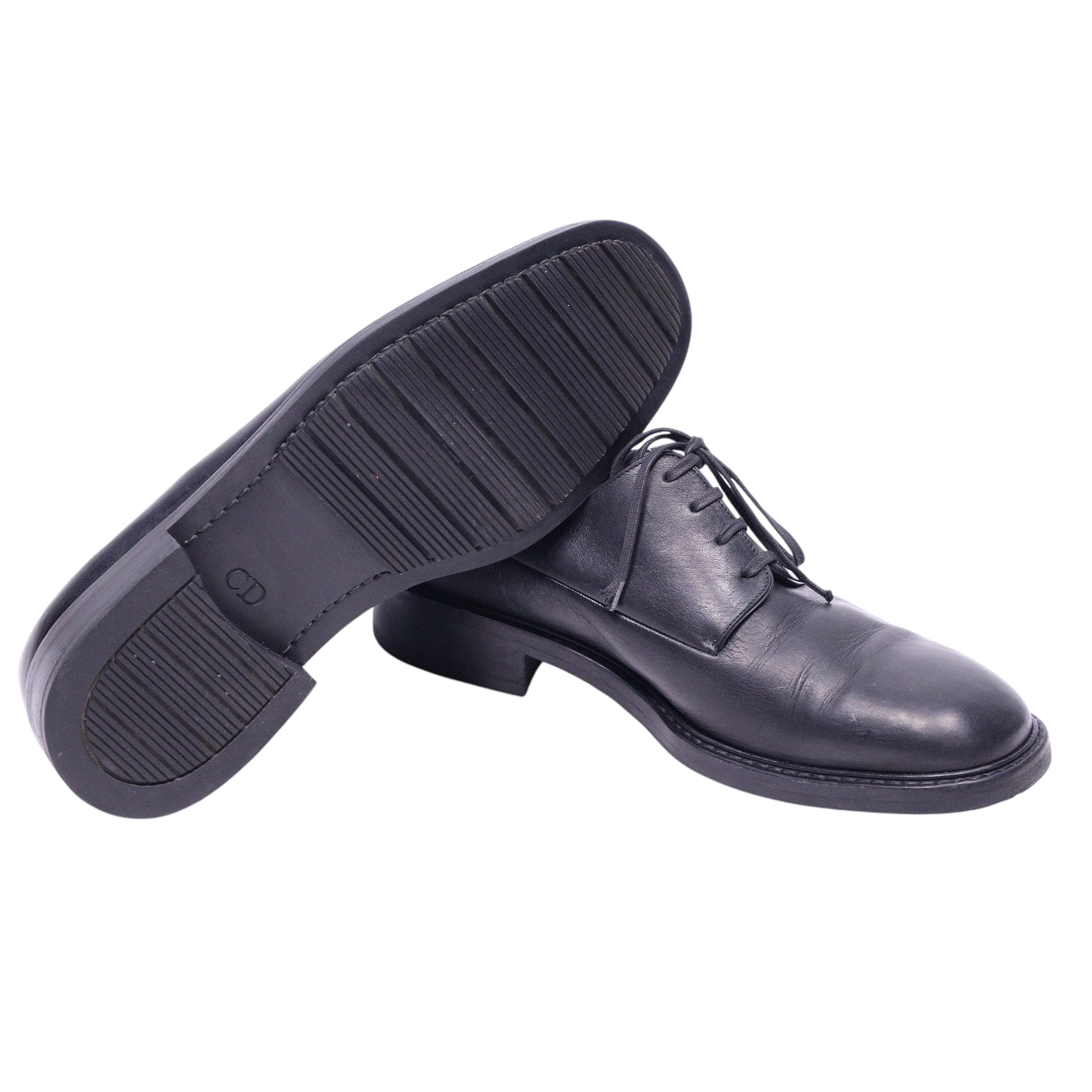 Christian Dior black leather shoes