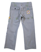 Ra-re pants with patchwork details, embroidery and studs