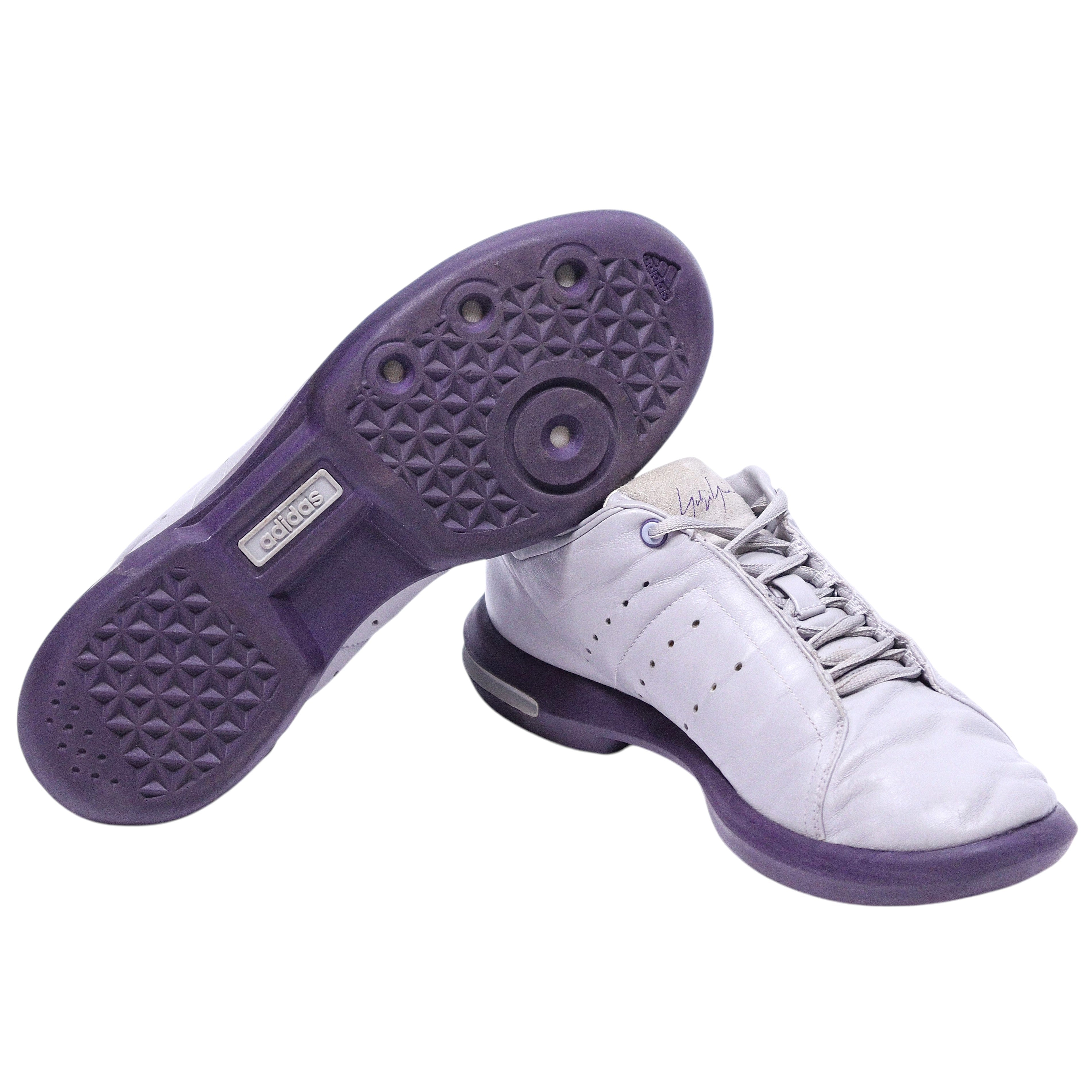 Yohji Yamamoto adidas 2002 gray and purple leather sneakers