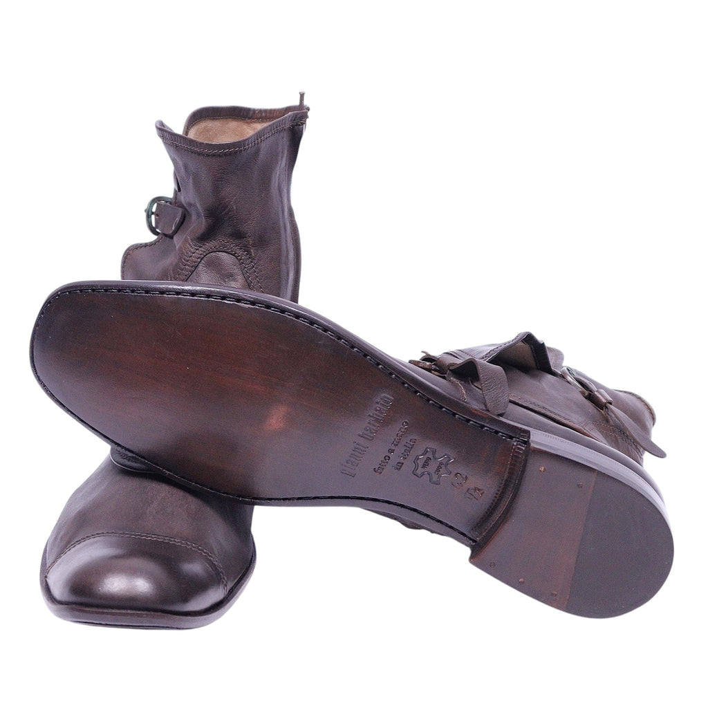 Gianni Barbato leather boot with buckled straps
